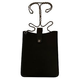 Chanel iPad Tasche Leder Schwarz Schwarz