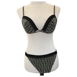Costume da bagno due pezzi Dior Monogramma Nero Blu Nero Blu