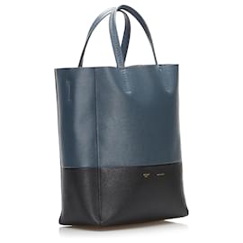 Céline-Celine Blue Cabas Vertical Bicolor-Blue,Other