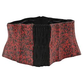 Jean Paul Gaultier Cinturón Ancho Piel Estampado Rojo Roja