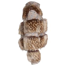 Chanel-Chanel Fur Zipped Jacket in Brown Cashmere and Mohair-Brown