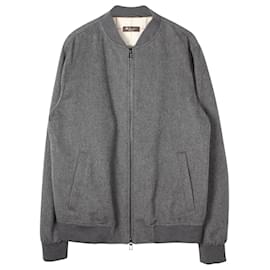 Loro Piana-Loro Piana Zip Up Bomber Jacket in Grey Cashmere-Grey