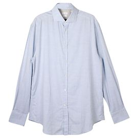 Brunello Cucinelli Camicia Slim Fit Button Down in Cotone Blu Blu