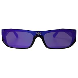 Balenciaga-Óculos de sol retangulares com logo Balenciaga BB em acetato violeta-Roxo
