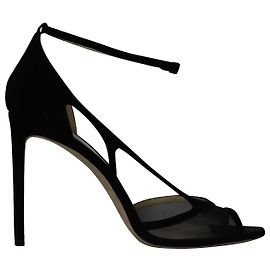 Jimmy Choo Liu 100 Sandals in Black Suede Black