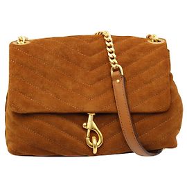 Rebecca Minkoff Bolsa de ombro acolchoada de camurça marrom Marrom