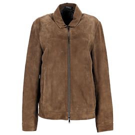 Theory Roscoe Zip Jacket in Olive Suede Green Olive green
