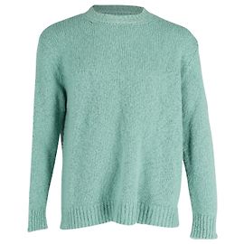 Dries Van Noten Rundhals-Strickpullover aus grüner Merinowolle Grün