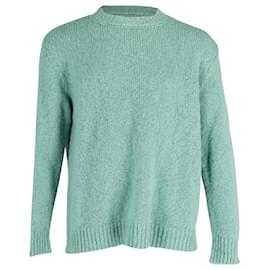 Dries Van Noten-Dries Van Noten Roundneck Knit Sweater in Green Merino Wool-Green