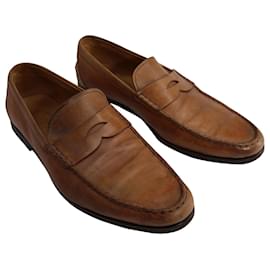 Tod's- Tod's Loafers with Penny Bar in Brown Leather-Brown