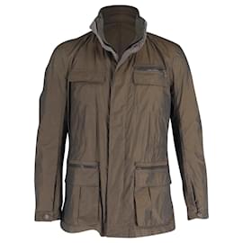 Lanvin-Lanvin High Neck Raincoat in Brown Polyester-Brown