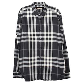Brunello Cucinelli Camicia Button Down Burberry Check-print in cotone nero stampato Altro