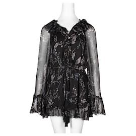 Zimmermann-Floral Print Romper with Long Sleeves-Other