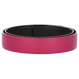 Hermès-Hermes Reversible 32 mm Belt Strap in Pink Leather-Pink