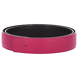 Hermès-Hermes Reversible 32 mm Belt Strap in Pink Leather-Pink