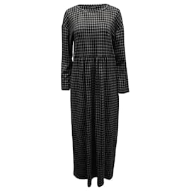 Max Mara-Weekend Max Mara Robe longue trapèze Nitra à carreaux en viscose noire-Noir