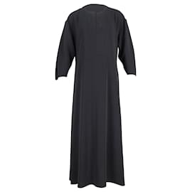 Totême-Robe longue Toteme à manches quart en polyester noir-Noir