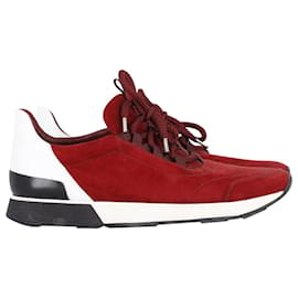 Hermès-Hermes Miles Low Top Sneakers in Red Suede-Red
