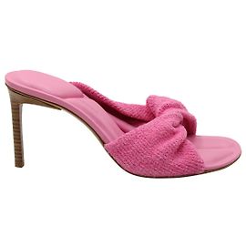 Jacquemus Les Mules Bagnu Sandals in Pink Leather Pink