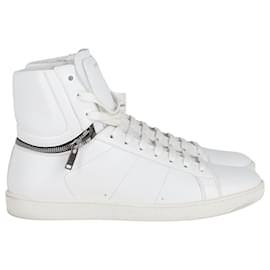 Saint Laurent-SAINT LAURENT SL/01H High Top Sneakers aus weißem Leder-Weiß