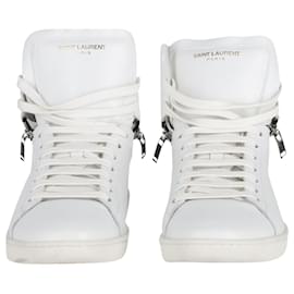 Saint Laurent-SAINT LAURENT SL/01H High Top Sneakers aus weißem Leder-Weiß