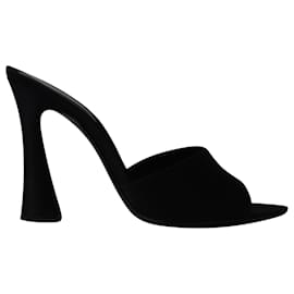 Saint Laurent-Saint Laurent Crepe Mules in Black Satin-Black