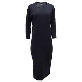 Isabel Marant Deena Two-Tone Panel Dress in Navy Blue Wool Blue Navy blue