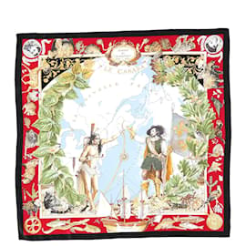Echarpe Hermès Samuel De Champlain Le Canada 90 em seda multicolorida Outro