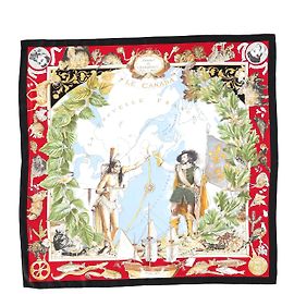 Hermès Samuel De Champlain Le Canada Schal 90 in mehrfarbiger Seide Andere