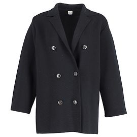 Totême Toteme Double-Breasted Blazer in Black Wool Black
