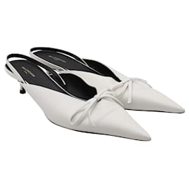 Balenciaga-Cream Leather Knife Slingback Mule-Other