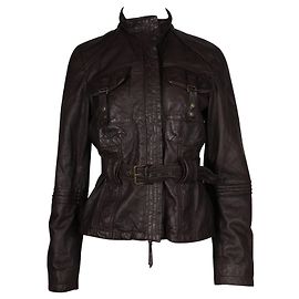 Max & Co Giacca in pelle marrone scuro Marrone