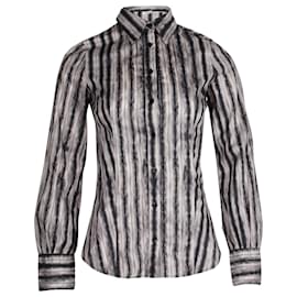 Prada-Camisa de botões Prada em algodão estampado preto-Outro