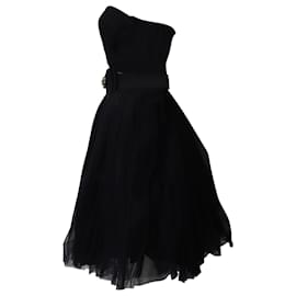 Dolce & Gabbana-Dolce and Gabbana Strapless Cocktail Dress in Black Nylon Polyester-Black