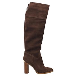 Michael Kors Schokoladenbraune Overknee-Wildlederstiefel Braun