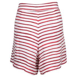 Loro Piana Red Striped Linen Shorts Red