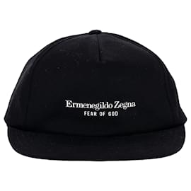 Ermenegildo Zegna-Chapéu de beisebol Fear of God x Ermenegildo Zegna em algodão preto-Preto