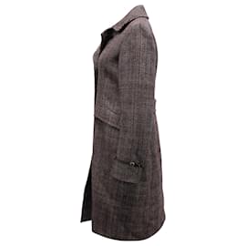 Loro Piana-Loro Piana Single-Breasted Long Coat in Brown Wool-Brown