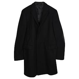 Prada-Prada Trenchcoat aus schwarzer Wolle-Schwarz