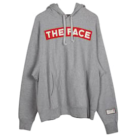 Gucci-Gucci The Face Hoodie Jacket in Grey Cotton-Grey