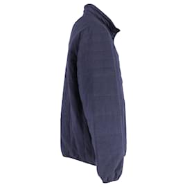 Brunello Cucinelli-Brunello Cucinelli Zipped Sweater Jacket in Navy Blue Wool-Blue