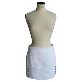 Chanel-CHANEL – WHITE MINI SKIRT T42 very good condition-White