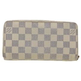 Louis Vuitton-LOUIS VUITTON Damier Azur Zippy Wallet Portafoglio lungo N60019 LV Aut 37850-Altro