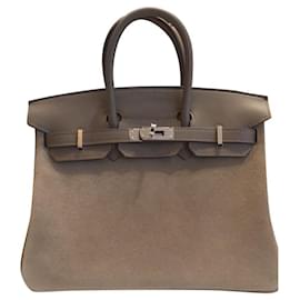 Hermès-HERMES BIRKIN BAG 25 grizzly-Grey