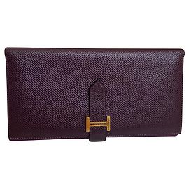Hermès Béarn Soufflet Epsom Leather Long Wallet Rouge Sellier Other