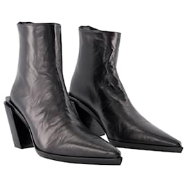 Ann Demeulemeester-Botines Florentinos - Ann Demeulemeester - Negro - Cuero-Negro