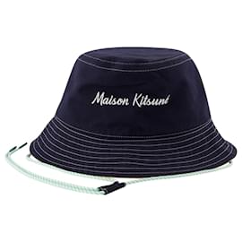 Autre Marque-Workwear Bucket Hat - Maison Kitsuné - Blue-Blue