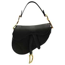 Dior-Dior Saddle Bag in Black Leather-Black
