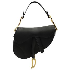 Saddle Bag Dior em Couro Preto Preto