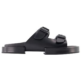 Sandália Bloco Henri - Ann Demeulemeester - Preto - Couro Preto